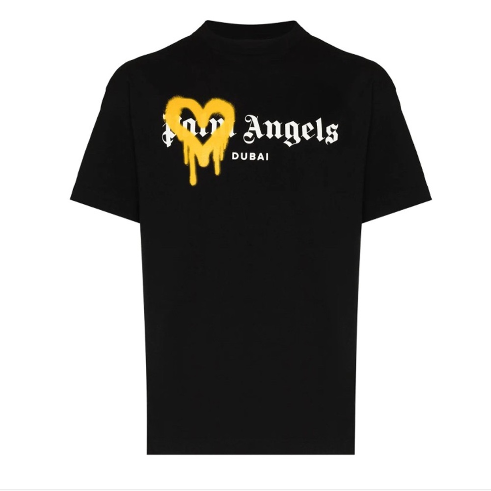 Palm Angels Dubai Heart Sprayed Logo T-Shirt